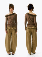 Tie-Waist Wide-Leg Trousers
