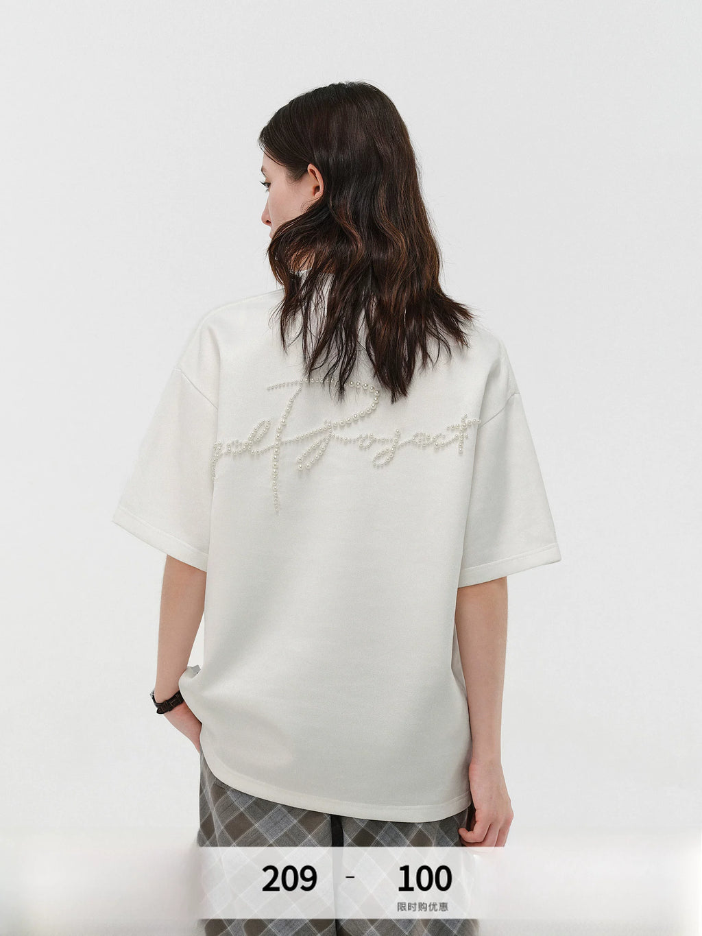 Pearl Embellished Oversized T-Shirt