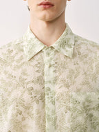 Botanical Print Linen Blend Shirt