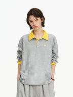 Striped Long Sleeve Polo Shirt