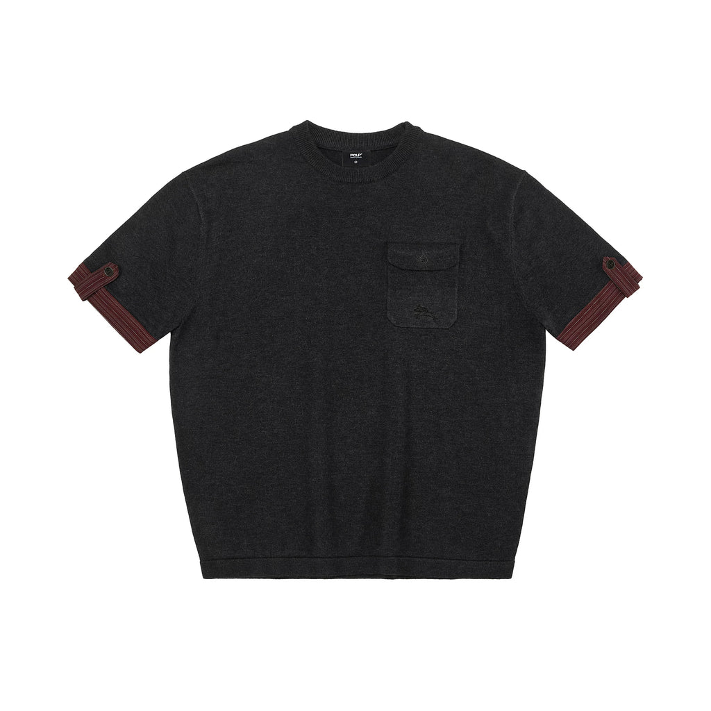 Silk Wool Blend Pocket Knit Top