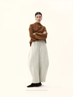 Sculptural High-Waisted Wide-Leg Trousers