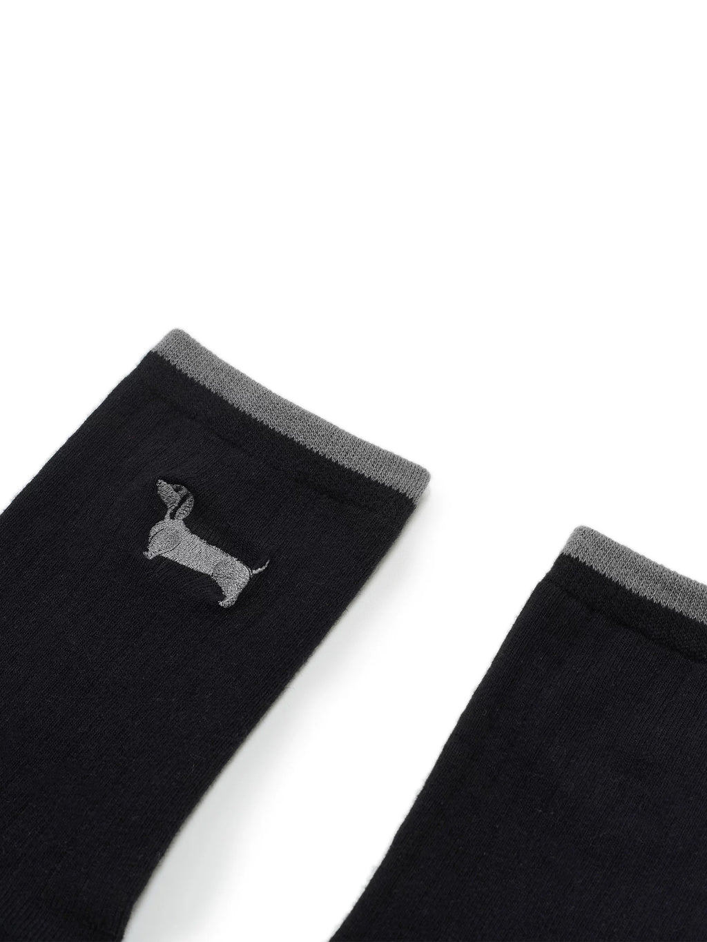 Embroidered Dachshund Cotton Crew Socks