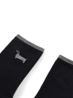 Embroidered Dachshund Cotton Crew Socks