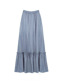 Silk Tie-Neck Pleated Midi Dress