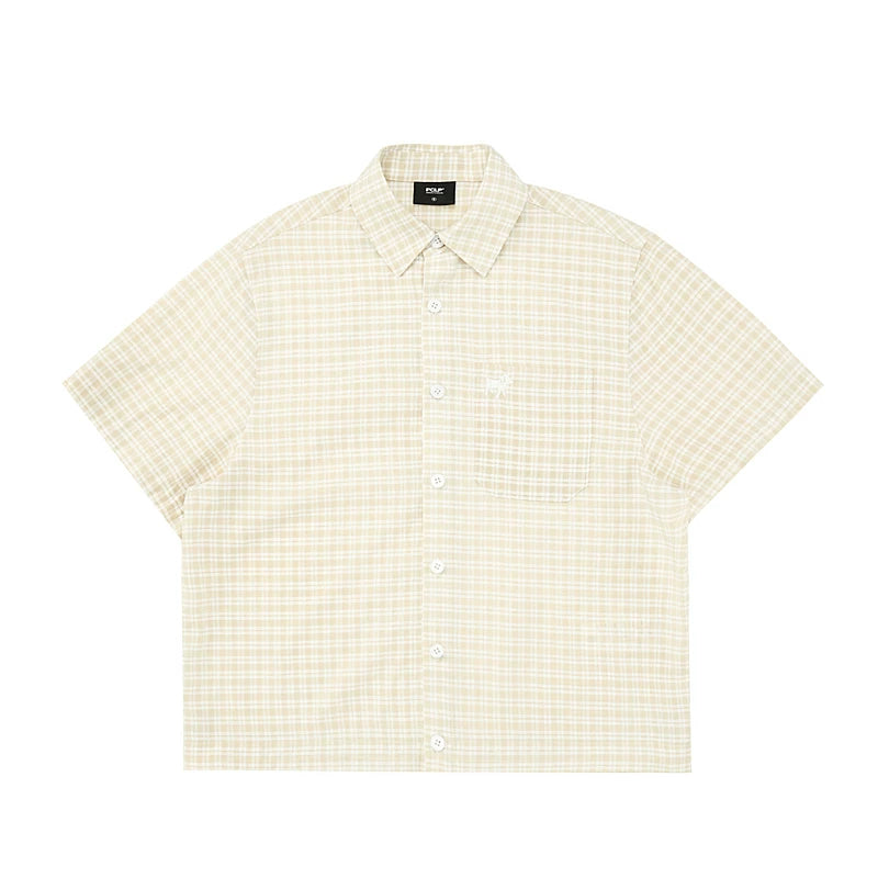 Plaid Short-Sleeve Button-Down Shirt