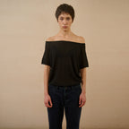 Linen Loop Yarn Off-Shoulder Top