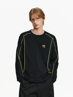 Contrast Stitch Long Sleeve Crewneck