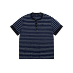 Striped Cotton Henley T-Shirt