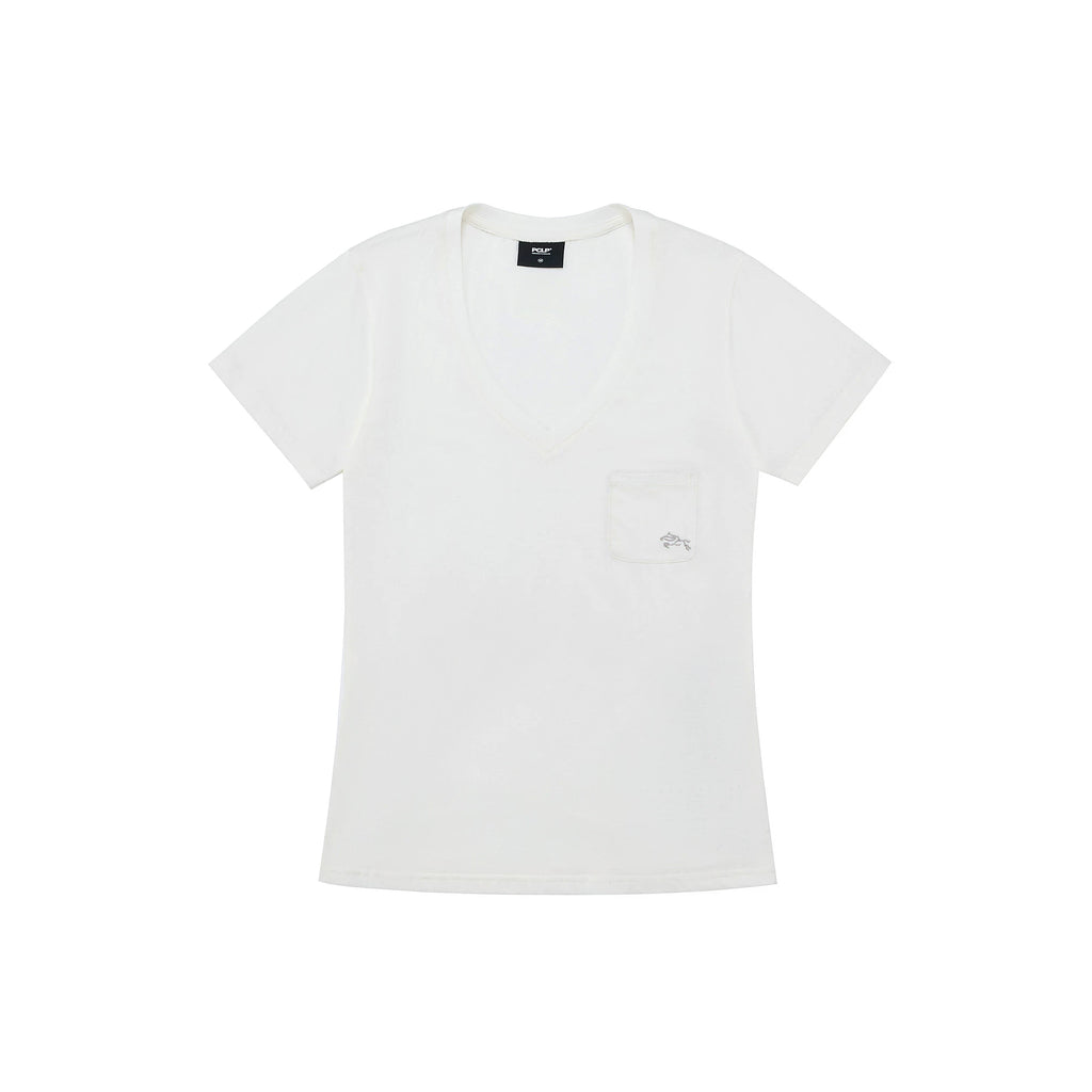 Linen Blend V-Neck Pocket T-Shirt