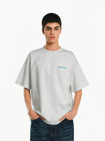 Embroidered Script Logo Oversized T-Shirt