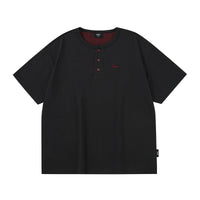 Embroidered Puppy Henley T-Shirt
