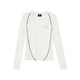 Contrast Stitch V-Neck Long Sleeve Top