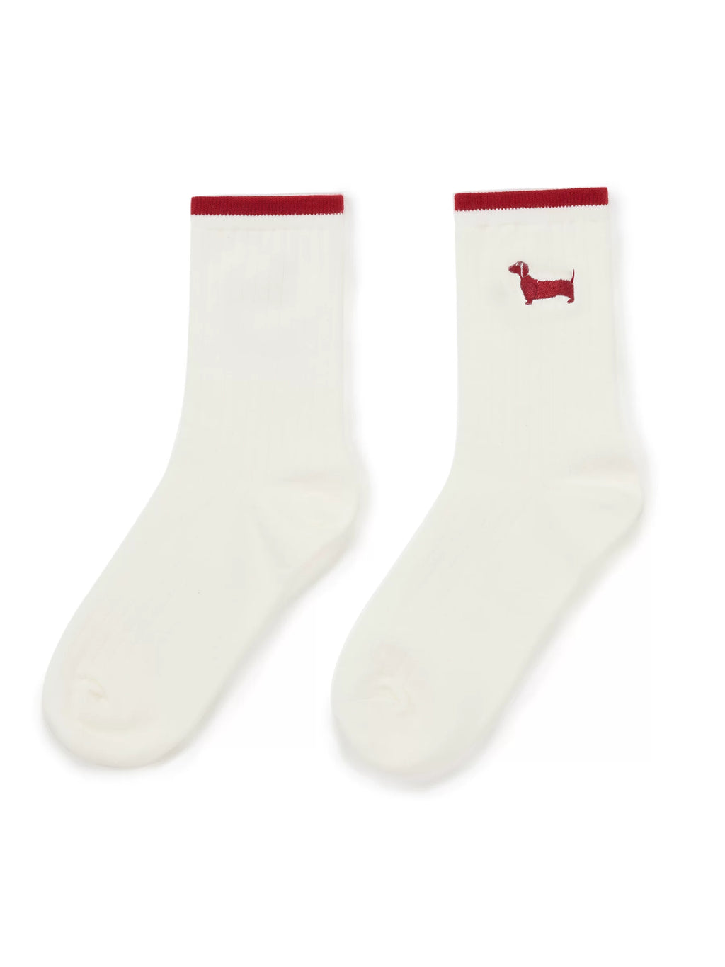 Embroidered Dachshund Cotton Crew Socks