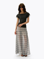 Flutter Sleeve Lyocell Slim T-Shirt