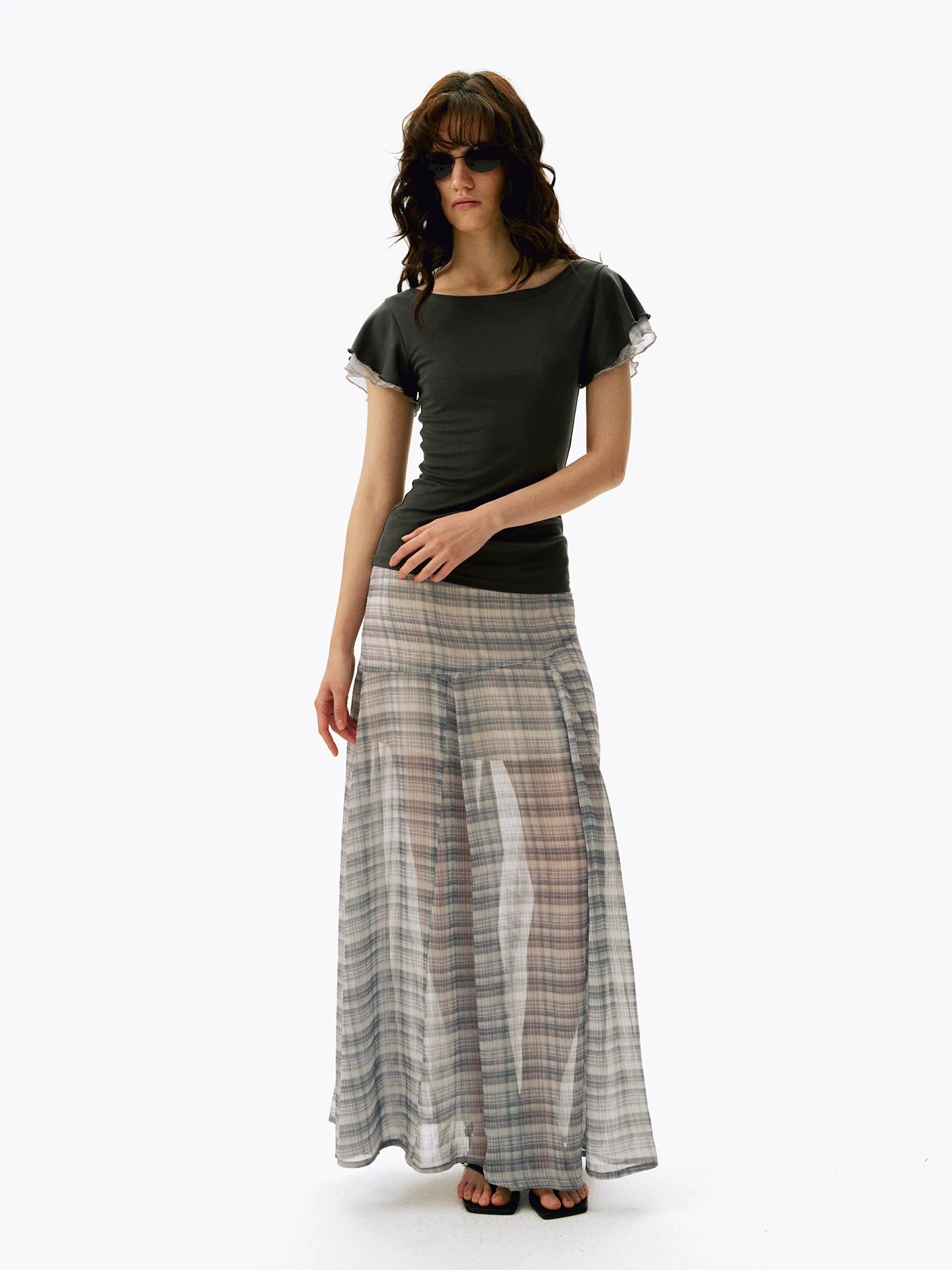 Flutter Sleeve Lyocell Slim T-Shirt