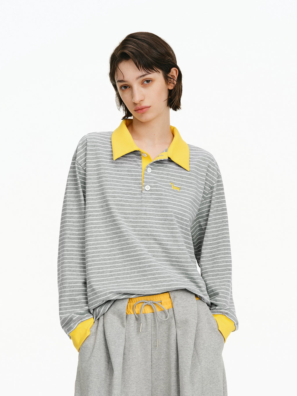 Striped Long Sleeve Polo Shirt