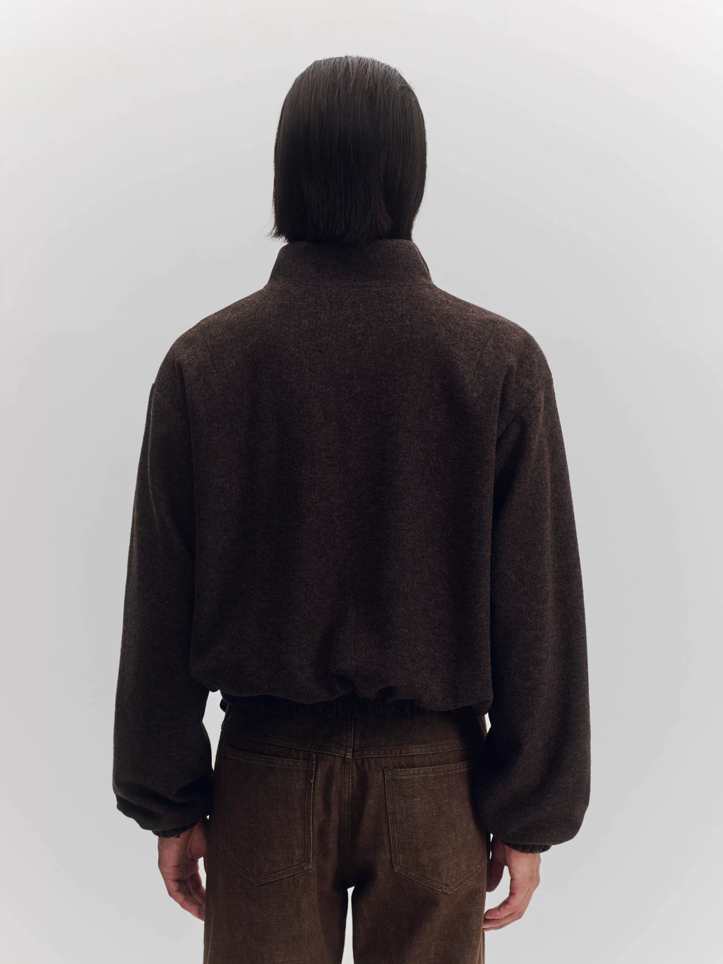 Wool Blend Zip-Up Jacket