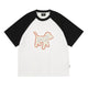 Graphic Dog Print Raglan T-Shirt