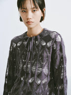 Distressed Diamond Knit Wool Pullover