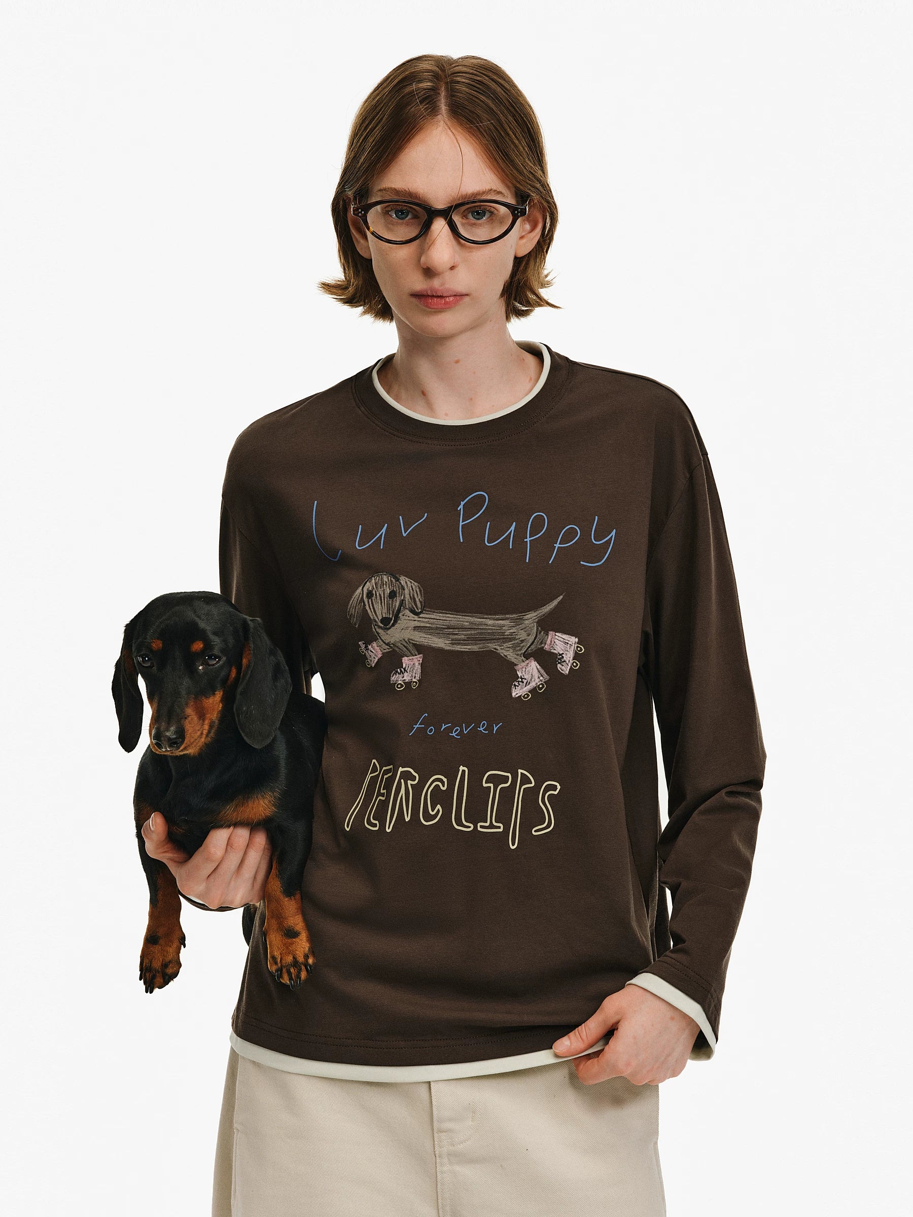 Graphic Print Cotton Crewneck Sweatshirt