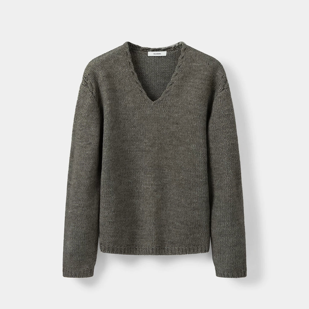 Oversized V-Neck Knit Sweater