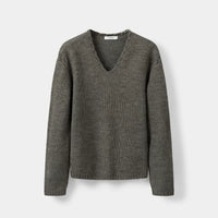 Oversized V-Neck Knit Sweater