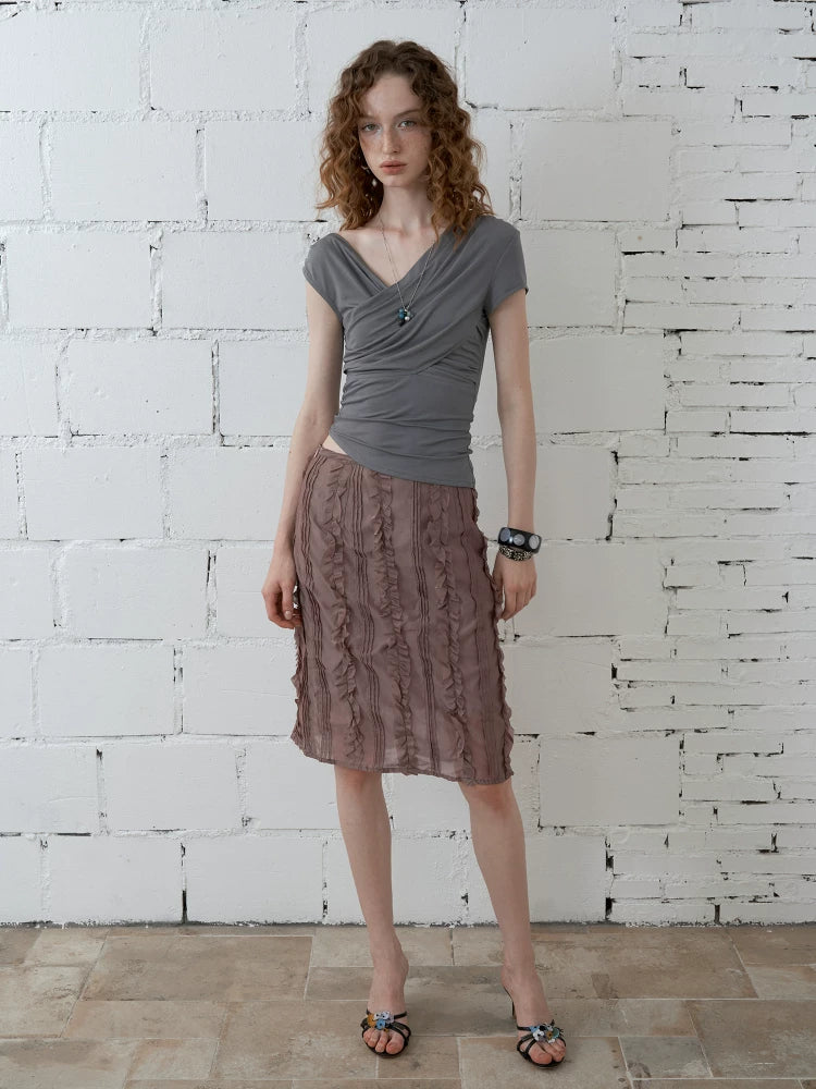 Stacked Cross Design Slim Fit Lyocell Tee