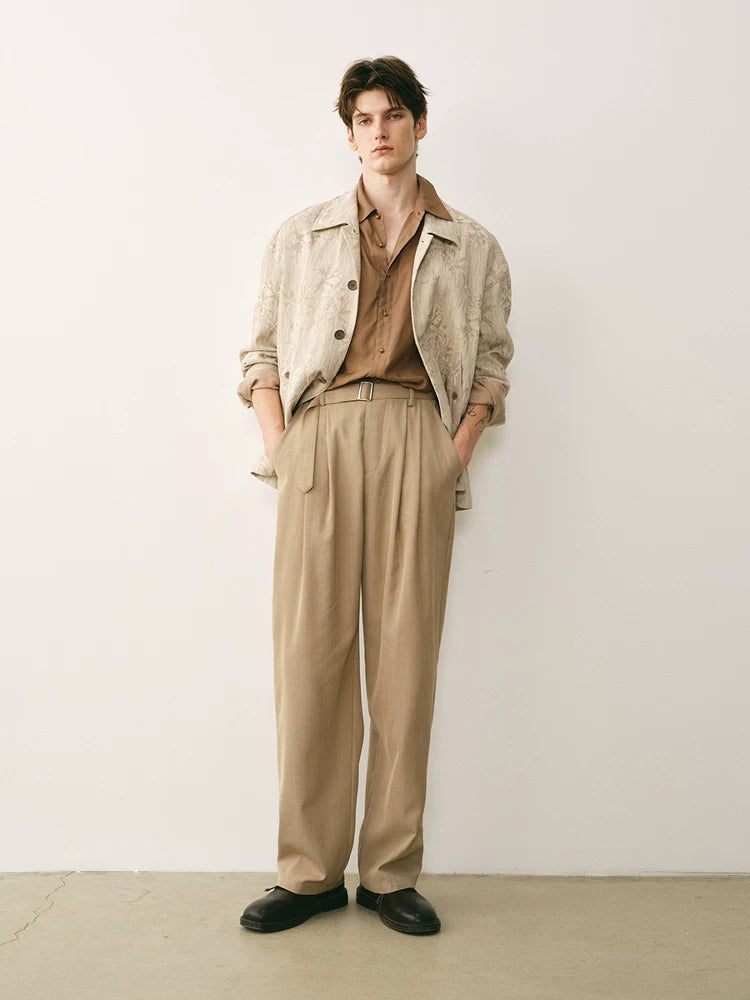 Italian Cotton-Linen Jacquard Chore Jacket