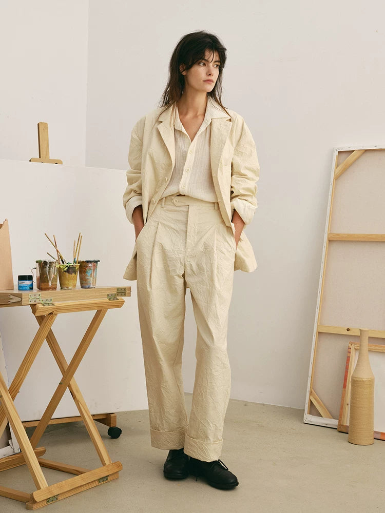 Cotton Ramie Blend Relaxed Shirt