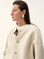 Double-Sided Wool Blend Minimalist Jacket