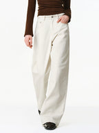 High-Waisted Wide-Leg Denim Trousers