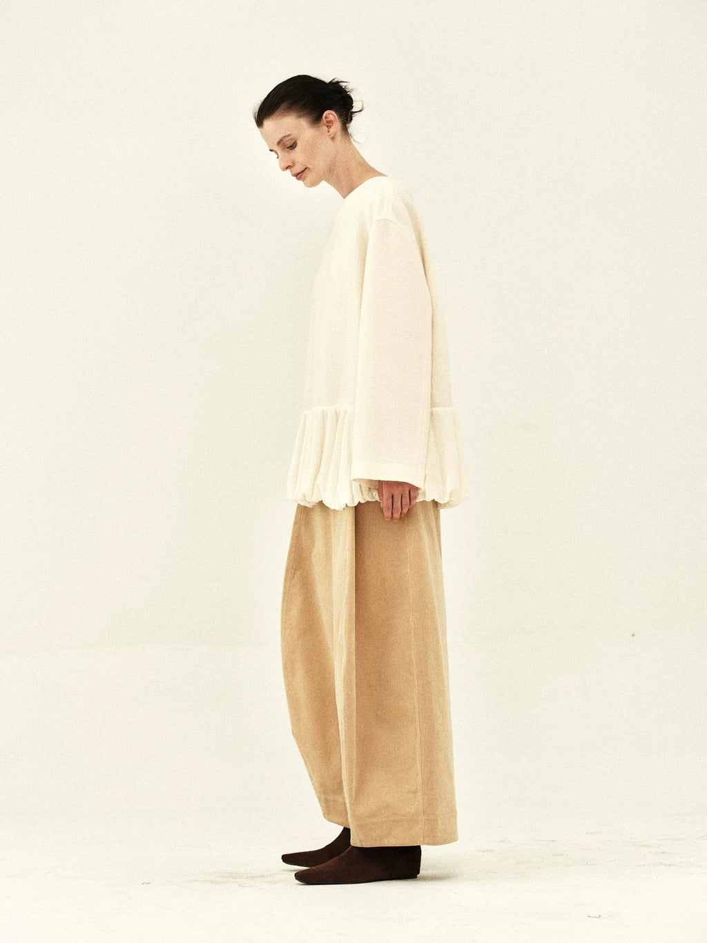 Washed Corduroy Balloon Trousers