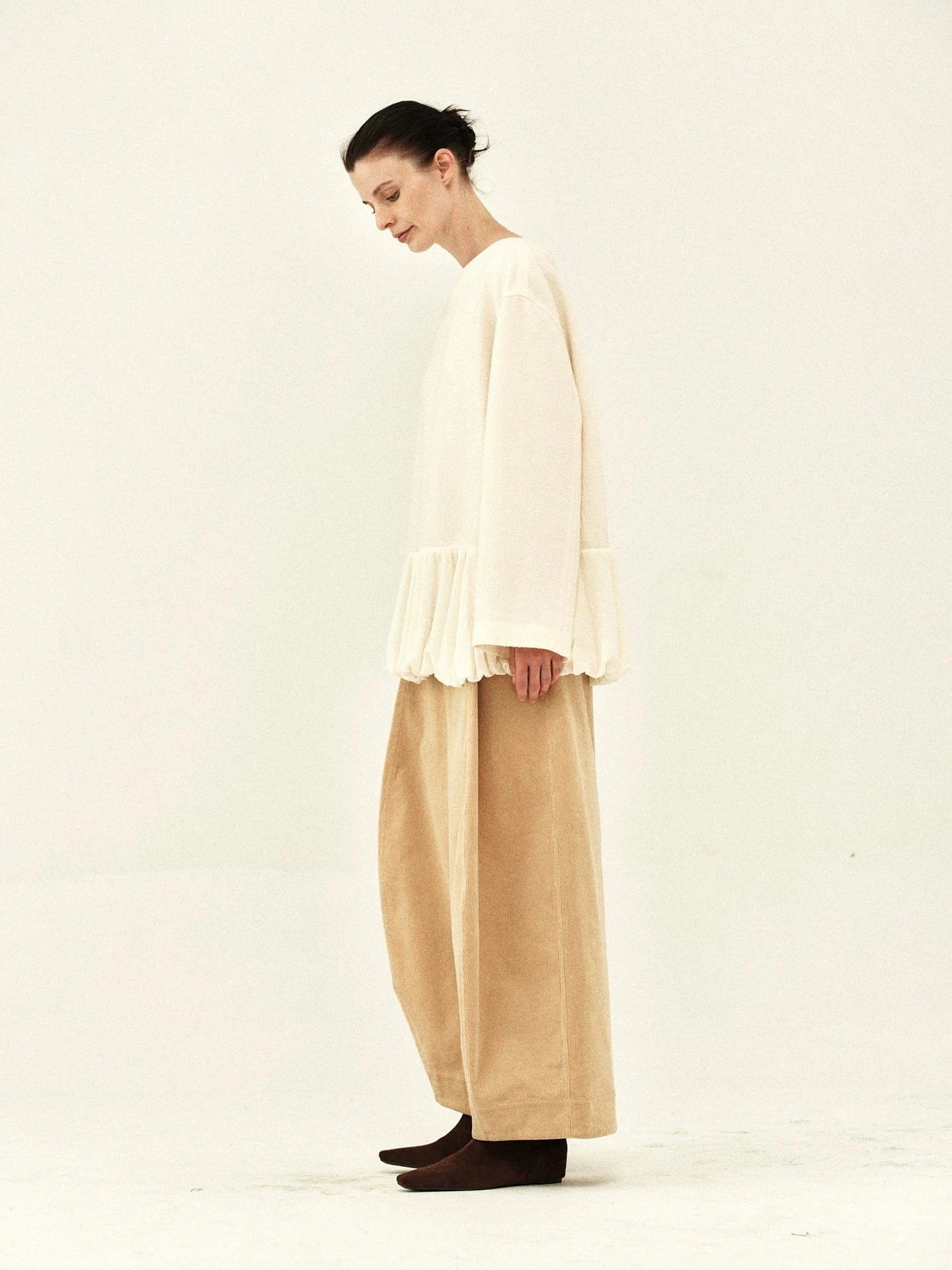 Washed Corduroy Balloon Trousers