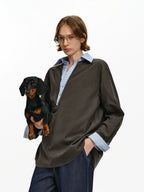 Layered Patchwork Oversized Shirt