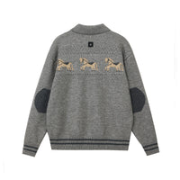Equestrian Jacquard Polo Sweater
