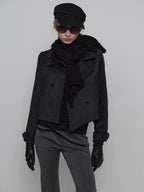Textured Tassel Fringe Wool Scarf