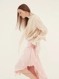 Sequin Embellished Asymmetric Midi Skirt
