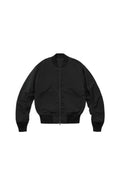 Wool Blend Ribbed Bomber Jacket