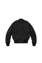 Wool Blend Ribbed Bomber Jacket