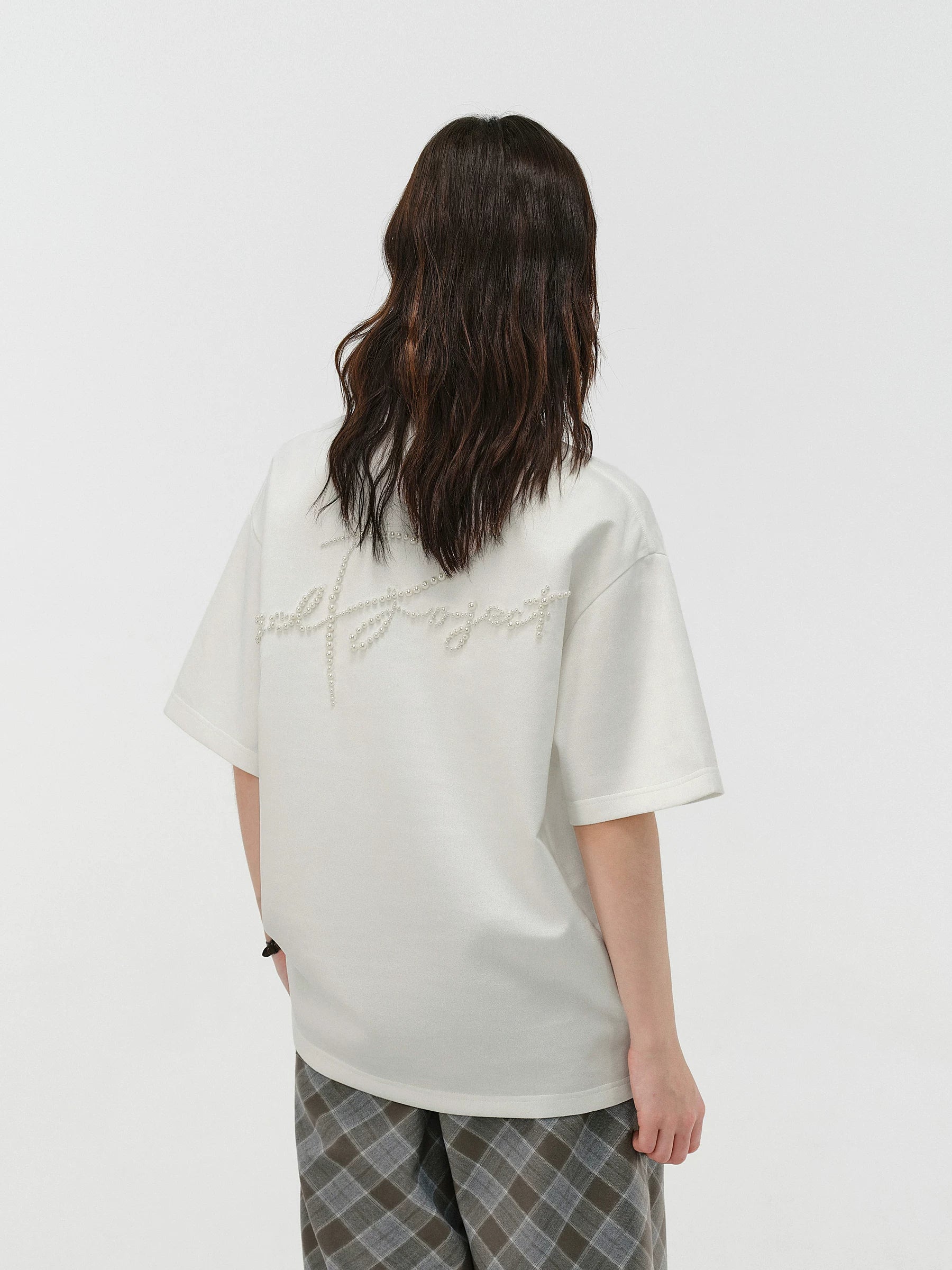 Pearl Embellished Oversized T-Shirt