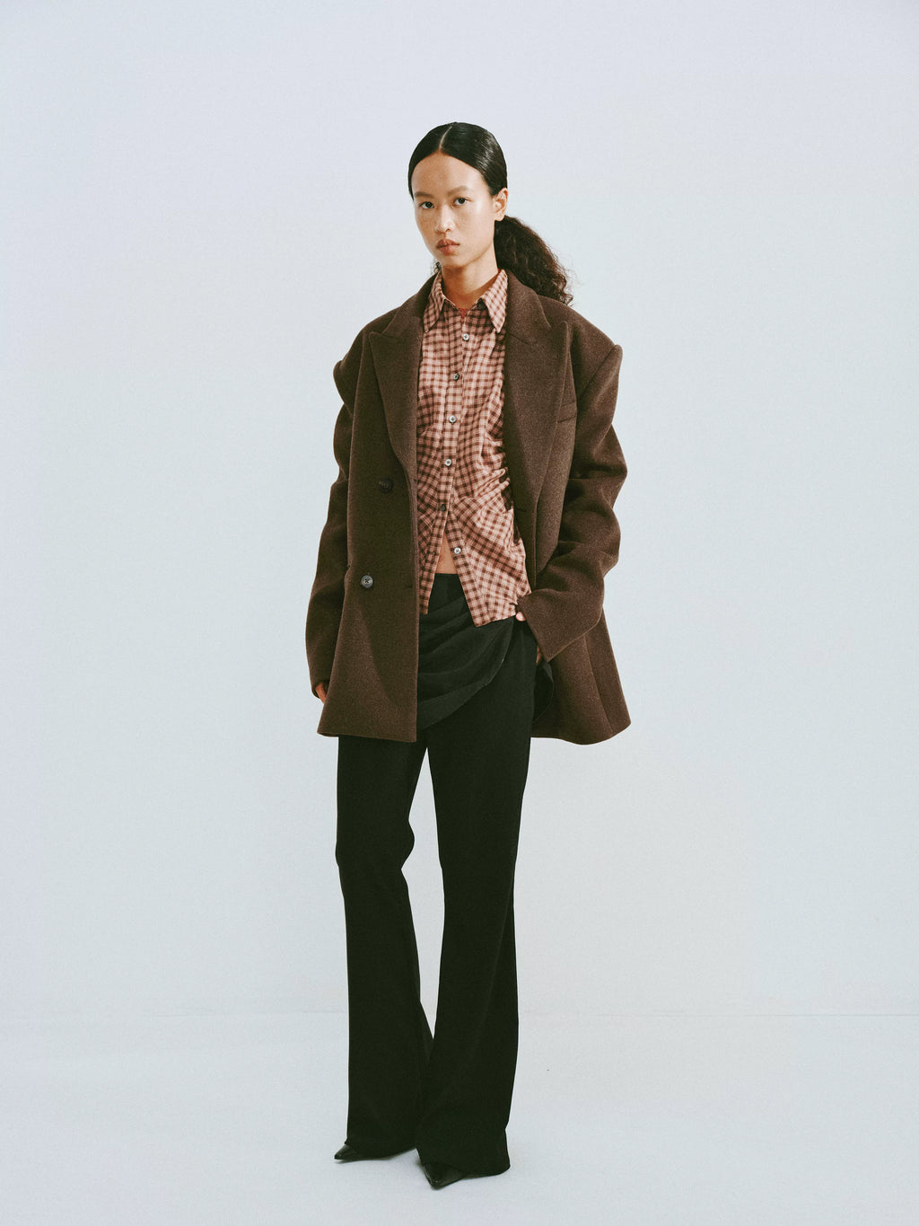 Oversized Wool Blend Double-Breasted Blazer