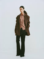 Oversized Wool Blend Double-Breasted Blazer