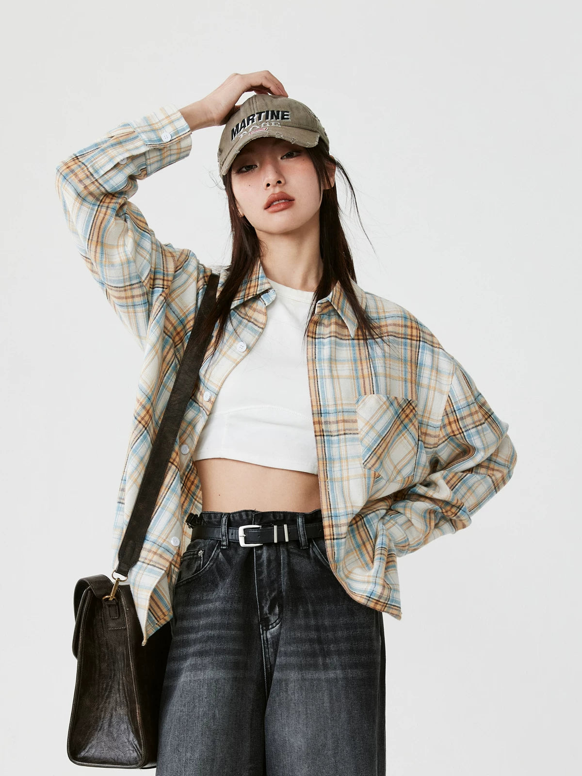 Oversized Plaid Flannel Shirt