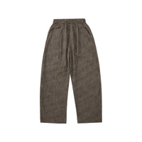 Gauze Checkered Wide-Leg Trousers