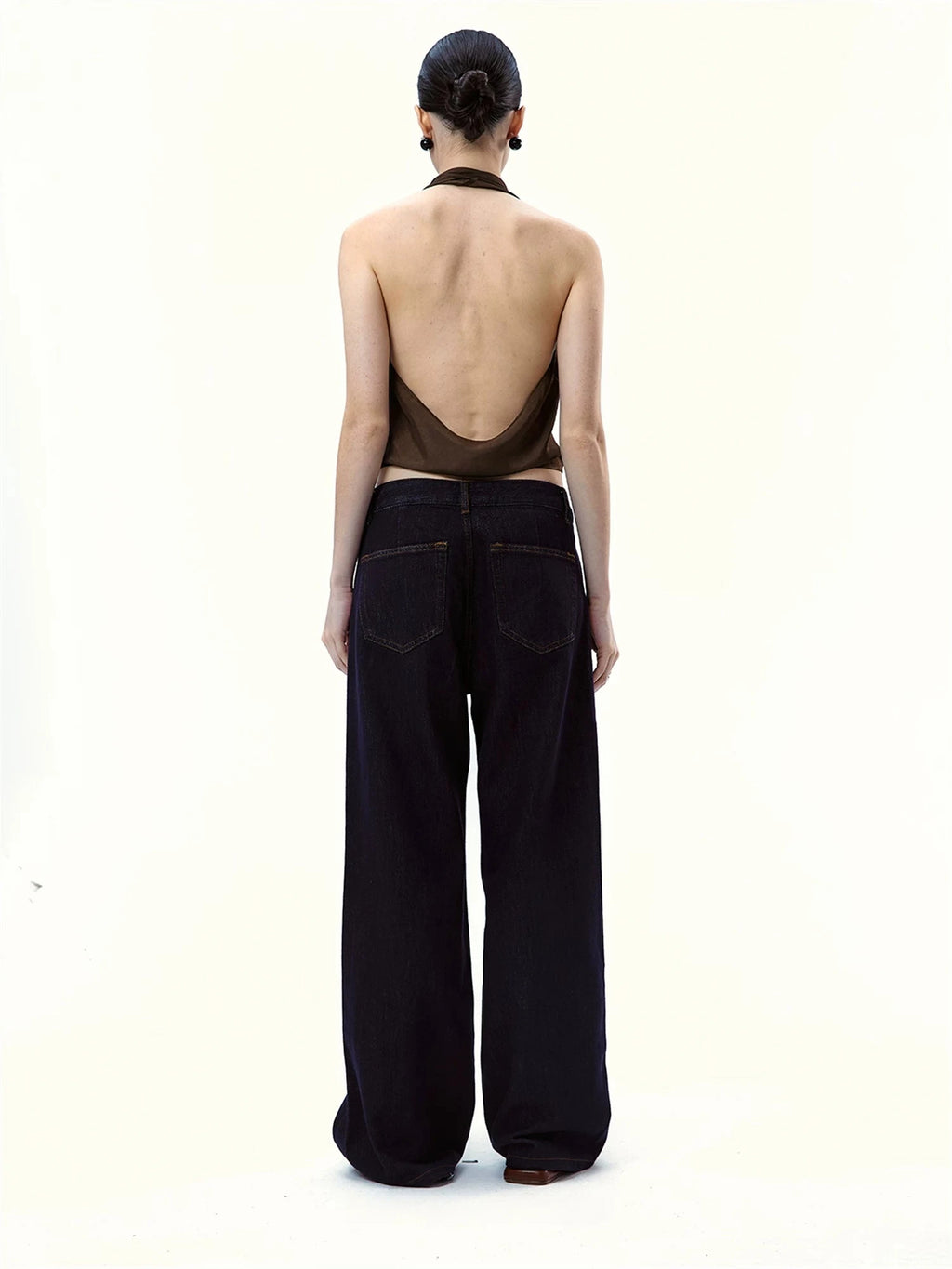 High-Waisted Wide-Leg Denim Jeans