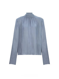 Silk Tie-Neck Pleated Midi Dress
