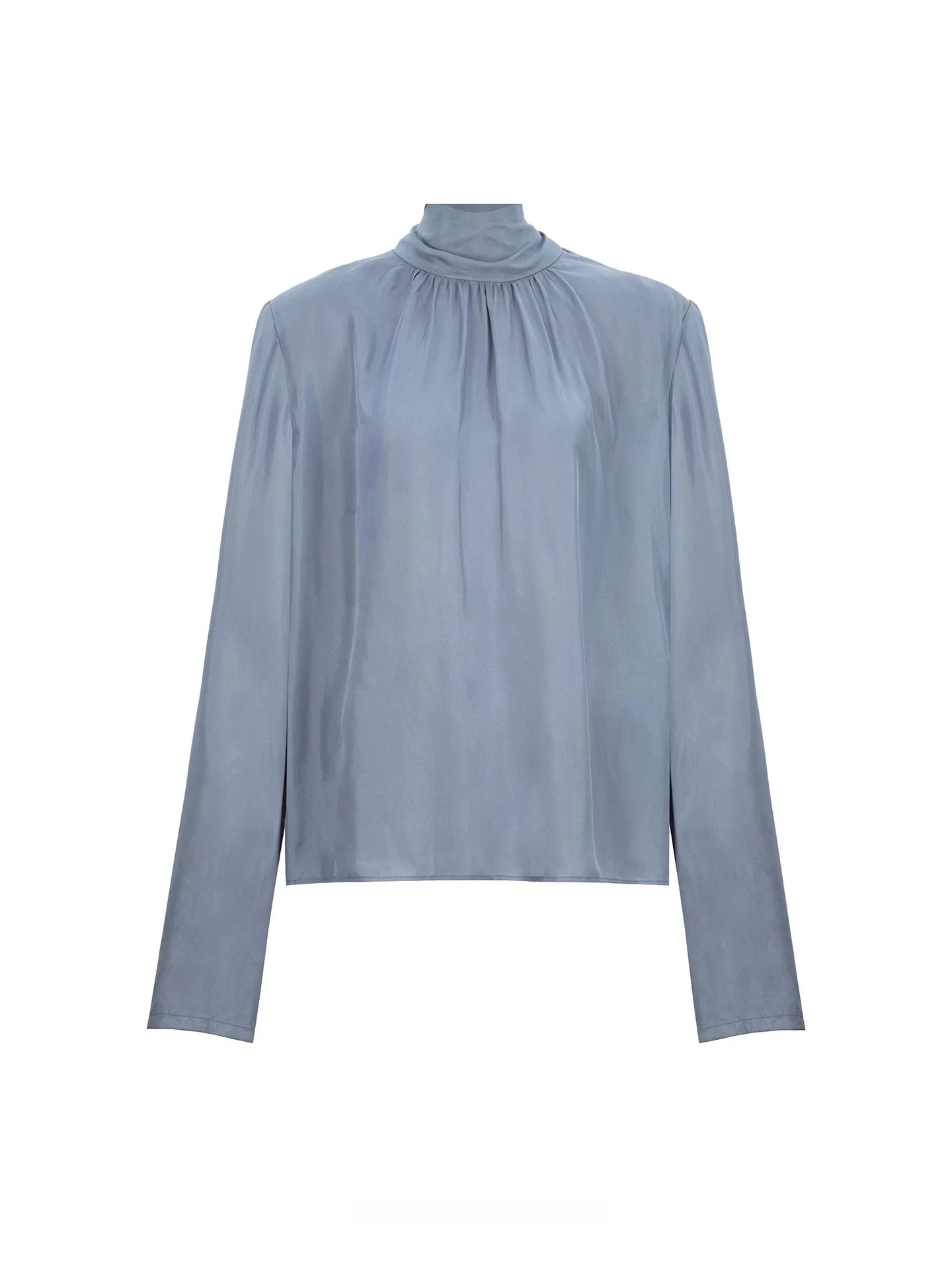 Silk Tie-Neck Pleated Midi Dress