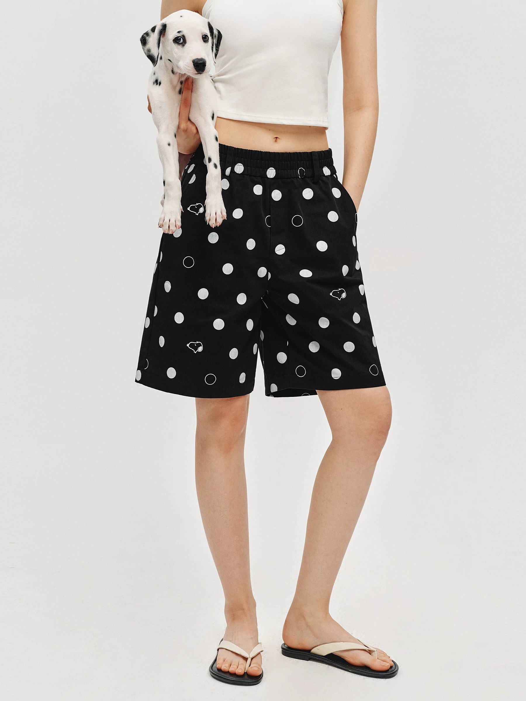 Snoopy Polka Dot Cotton Shorts