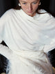 Echo Draped Wool Turtleneck Top